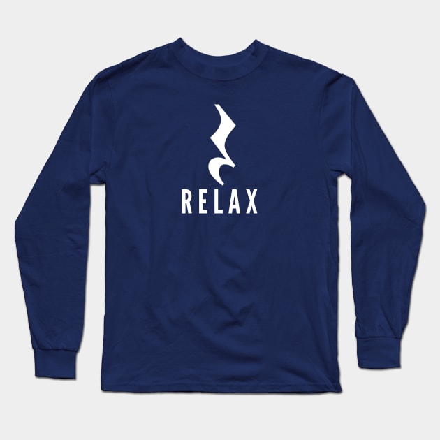 Relax - Quarter Note Rest with a Twist Long Sleeve T-Shirt by CreateWhite